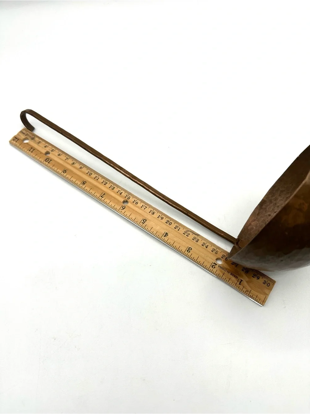 Solid Hammered Copper Ladle. 12”